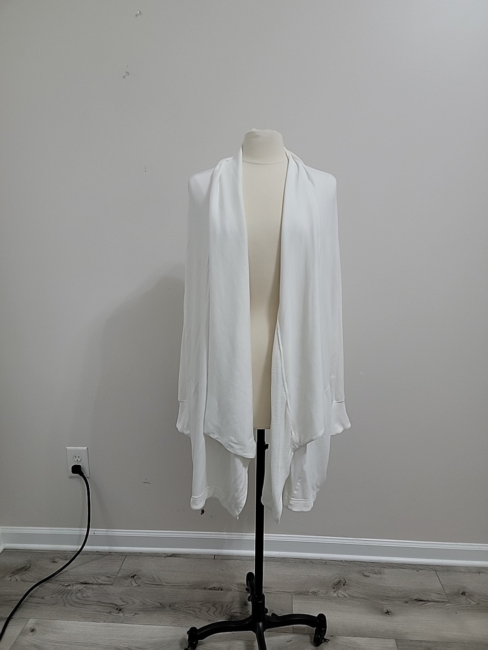 Athleta Ivory Draped Open-Front Cardigan - Picture 2 of 7